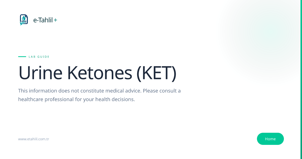 Urine Ketones (KET): Normal Ranges & High Levels | e-Tahlil+